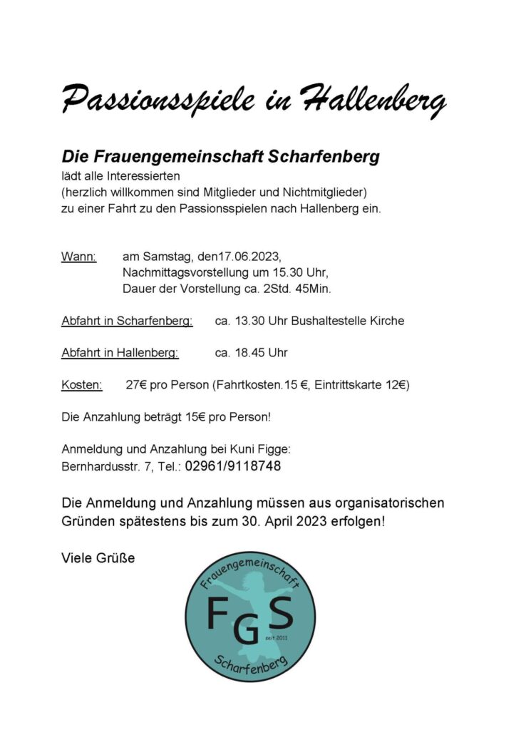 Plakat FGS Passionsspiele in Hallenberg