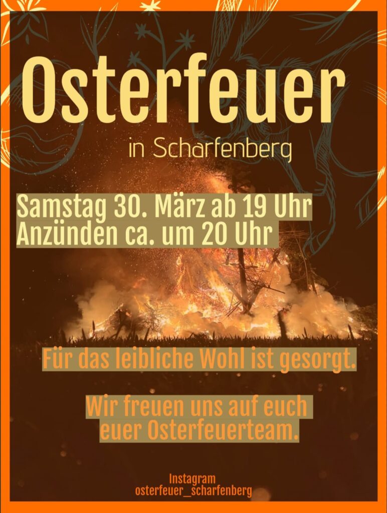 Plakat Osterfeuer Scharfenberg 2024
